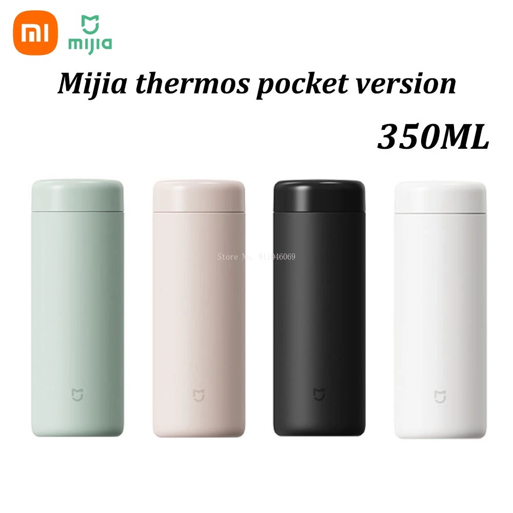 Xiaomi Mijia Thermos รุ่นกระเป๋า 350ML ขวดสูญญากาศ 316L ขวดน้ําสแตนเลสเก็บความเย็นและอุ่นสําหรับผู้หญิงMen Travel