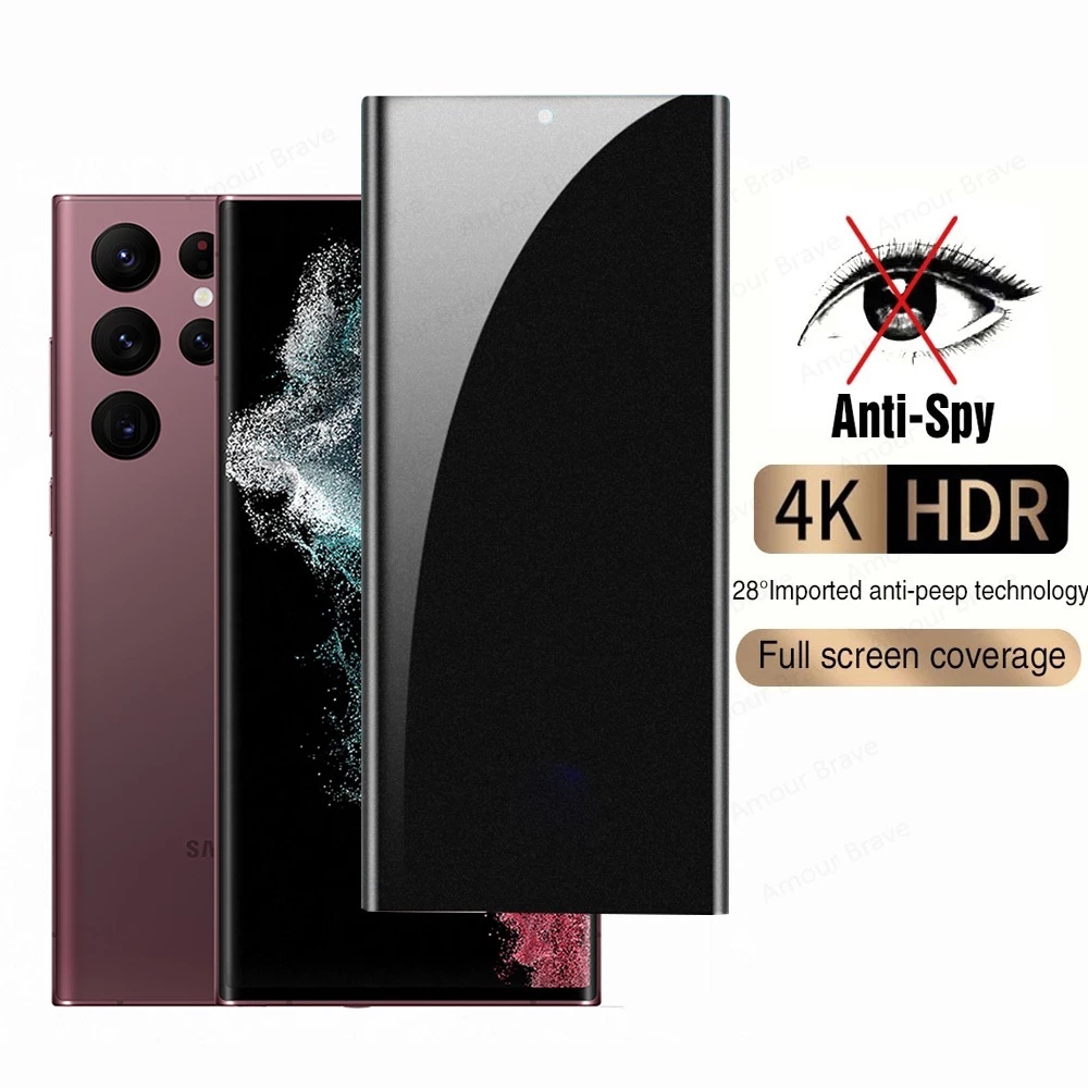 UV ฟิล์มกระจก เต็มจอ ใช้สำหรับ กันมองกันเสือก รุ่น สำหรับ Samsung ss Galaxy S23 S22 S21 S10 S23+ S22