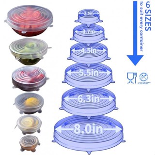 Super stretch silicone lids ชุดฝาปิดซิลิโคนถนอมอาหาร ซื้อ 1 แถม 1