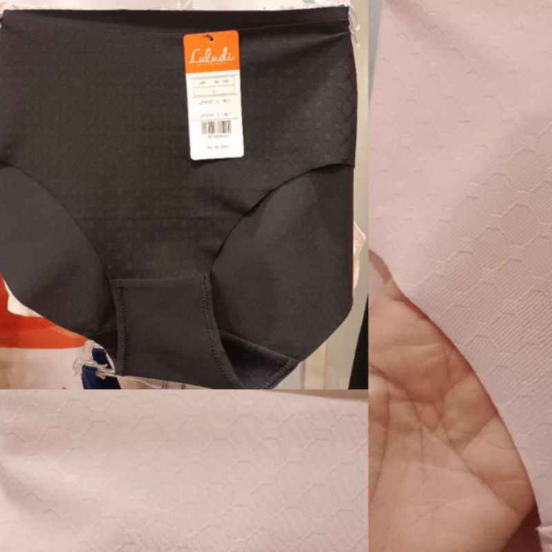 Hitam Original LULUDI WACOAL SEAMLESS MAXI PANTY MAXI PANTIES สีดําสีดําสีชมพูครีม