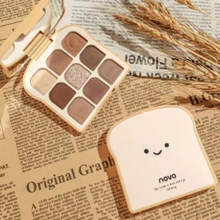 (พร้อมส่งในไทย)Novo NO.5645 Toast พาเลตต์อายแชโดว์ขนมปัง ชิมเมอร์ เนื้อแมตต์ กลิตเตอร์ ชิมเมอร์ กันน้ํา ติดทนนาน 9 สี