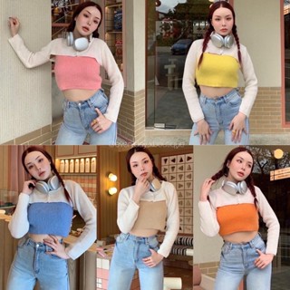 ✨𝑁𝑒𝑤✨“FuFu crop set”🌈☁️(380฿ฟรีส่ง) เสื้อไหมพรม2ชิ้น ผ้าขนๆนุ่มนิ่ม น่ารักมากๆ ความยาวเสื้อกำลังดี valen