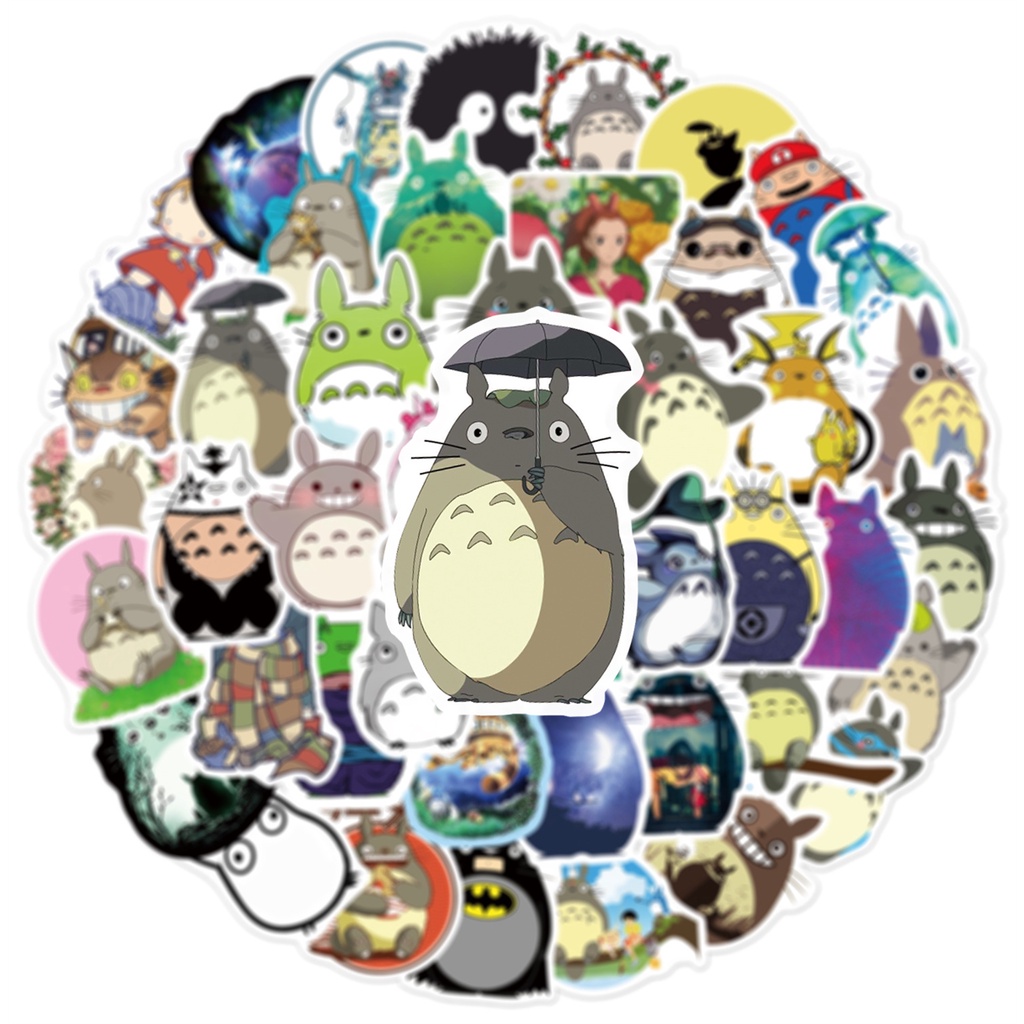 ✨พร้อมส่ง✨New JAPAN ANIME โทโทโร่เพื่อนรัก TOTORO STICKER สติกเกอร์กันน้ำรูปแบบที่แตกต่างกัน 50ชิ้น