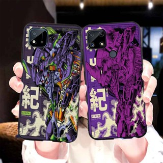 เคสโทรศัพท์มือถือ ซิลิโคนนิ่ม TPU กันกระแทก ลาย Neon Genesis Evangelion สีดํา สําหรับ Realme 5 5i 5S 6 6i 6S 7 8 9 10 Pro 7i 8S 9i C2 C11 C15 C17 C21 C21Y C25Y V11 X2 XT