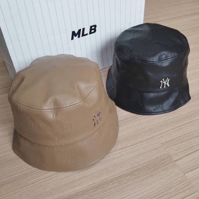 ของแท้💯 หมวก MLB dia monogram Embo leather bucket hat พร้อมส่ง