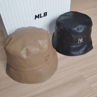 ของแท้💯 หมวก MLB dia monogram Embo leather bucket hat พร้อมส่ง