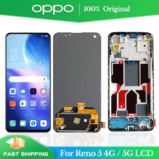 6.43&amp;quot; ของแท้ หน้าจอสัมผัส lcd พร้อมกรอบดิจิทัล สําหรับ Oppo Reno5 5G PEGM00 PEGT00 Reno5 4G CPH2159