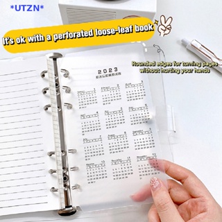 UTZN&gt; 2023 Calendar PP Divider A5 A6 Loose Leaf Notebook Planner Index Sheet Binder Category Planner Filofax Inner Clip Stationery Accessories new