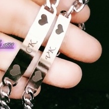 ชุดสร้อยข้อมือ VK CK 2 ชิ้น สร้อยข้อมือสแตนเลสไทเทเนียมโซ่ you-me 2 ชิ้นสําหรับผู้ชายและผู้หญิง (ราค