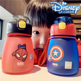 Disney ขวดน้ํา ลายดิสนีย์ แบบพกพา พร้อมหลอดดูด สําหรับเด็ก