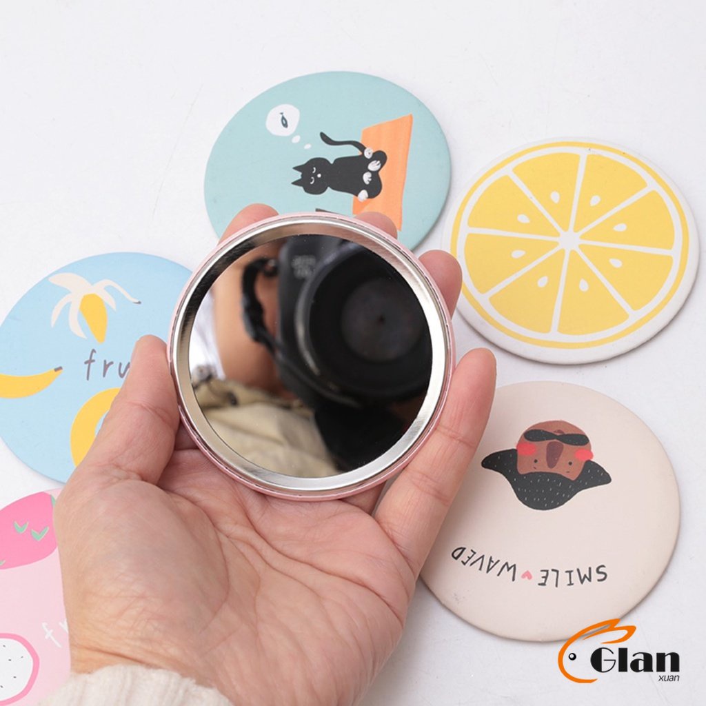 Glanxuan กระจกพกพา  ของถูก กระจกแต่งหน้าพกพา Small Mirror