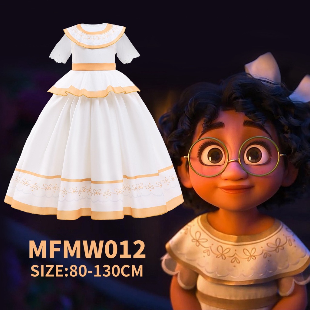 Mirabel WHITE ENCANTO DRESS IMPORTED GIRLS& 39; COSTUME