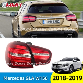 Mercedes GLA ไฟท้าย W156 2018-2019 GLA180 GLA200 GLA220 GLA260 เสื้อ​ไฟท้าย ไฟท้าย​แต่ง ไฟท้ายไฟเบรค​ ไฟเลี้ยว Taillamp Taillight ไฟท้าย​ พร้อมทับทิม ไฟท้ายกันชนหลังสําหรับ​ ทับทิมในฝาท้ายไฟท้าย ไฟเบรก ไฟสัญญาณเตือน