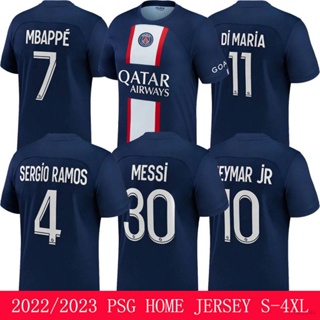 เสื้อกีฬาแขนสั้น ลายทีมชาติฟุตบอล Paris Saint-Germain Mbappe Neymar Maria Messi Ramos 2022-2023 ชุดเหย้า