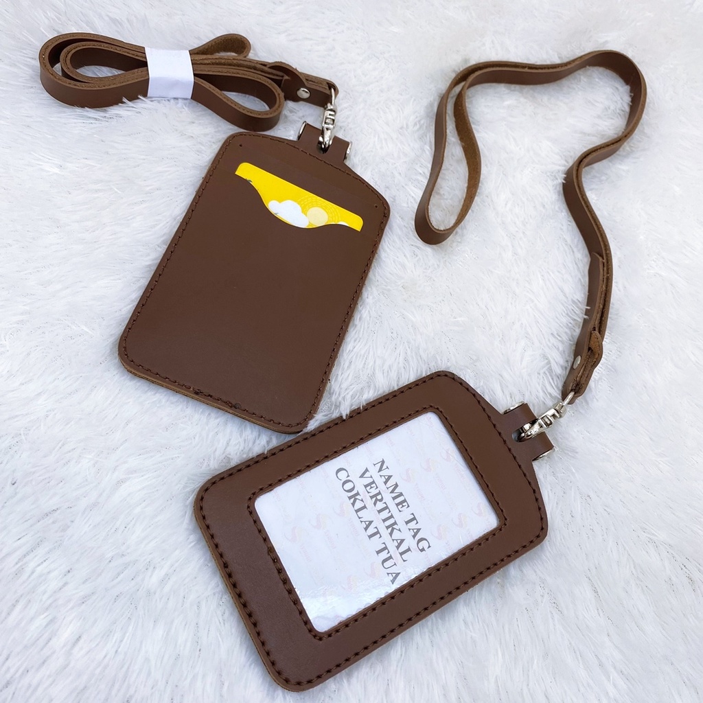 GANTUNGAN ID CARD NAME TAG CARD HOLDER หนังดี SS74