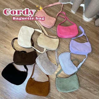 📦พร้อมส่ง📦 cordy baguette bag กระเป๋าผ้าลูกฟูก ทรงบาแกตต์คล้องไหล่