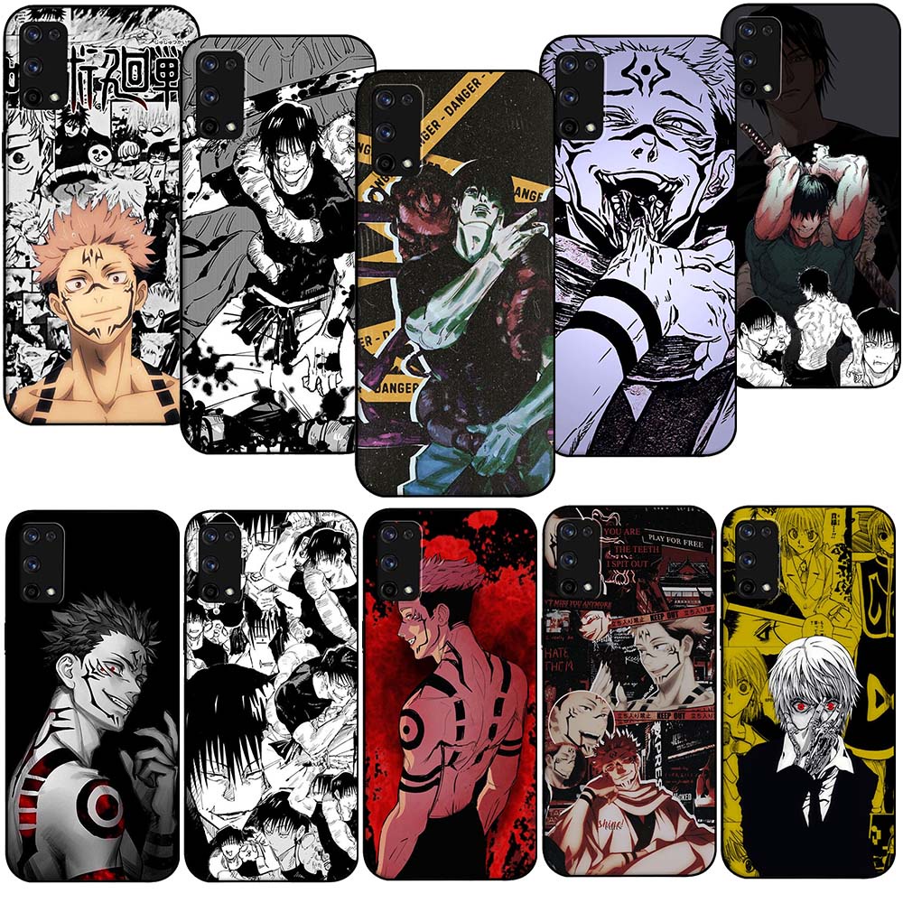 Realme 10 Pro + 10 Pro 10 5G V5 ฝาครอบซิลิโคนสีดํา TPU กรณีโทรศัพท์ Soft Case SL117 Jujutsu Kaisen อ