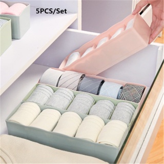 5Pcs/Set Drawer Storage Box Basket Organizer Women Men Storage Box For Ties Socks Bra Underwear Plastic Container Makeup