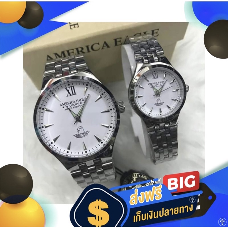 AMERICAN EAGLE นาฬิกาผู้ชาย นาฬิกาข้อมือระบบควอทซ์ กันน้ำ100%