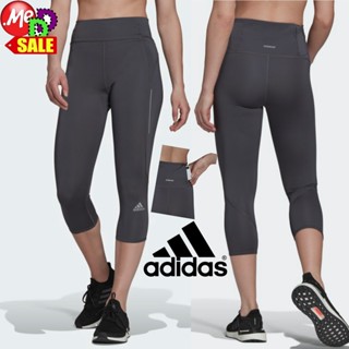 ADIDAS - ใหม่ กางเกงรัดรูปใส่วิ่งออกกำลังกาย เอวยืด+เชือกผูก มีกระเป๋าซิปกันเหงื่อ RUNNING LEGGINGS GU3837 HM1128 H13250