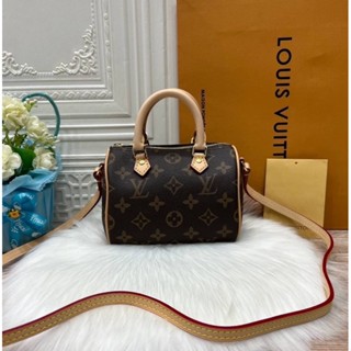 Louis Vuitton speedy nano hiend กระเป๋าแบรนด์เนม กระเป๋าถือ กระเป๋าสะพายข้าง กระเป๋าสะพายไหล่ กระเป๋าผู้หญิง