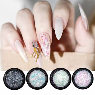 🌟เกร็ดกาแลกซีออโรล่า เกร็ดเนื้อเล็กสวย ฝังลายกาแลกซี Chameleon Flakes Nail Art