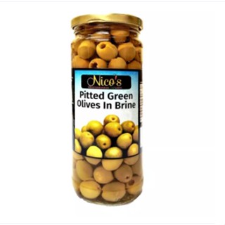 Olives green pitted in Brine 460g. - Nicos