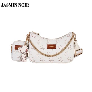 Jasmin NOIR กระเป๋าสะพายไหล่ หนัง PU พิมพ์ลาย แต่งสายโซ่คล้อง แฟชั่นสําหรับสตรี