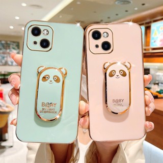 เคสโทรศัพท์มือถือ ลายแพนด้า พร้อมขาตั้ง สําหรับ infinix Tecno Camon 18 16 15 Spark 9T 8 7 6 5 Air GO Pro