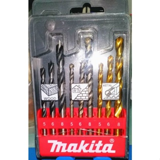 MAKITA ชุดดอกสว่านเจาะไม้ ปูน คอนกรีต 9ชิ้น รุ่นD-08660  5-8มิล. มากีต้าญี่ปุ่นแท้