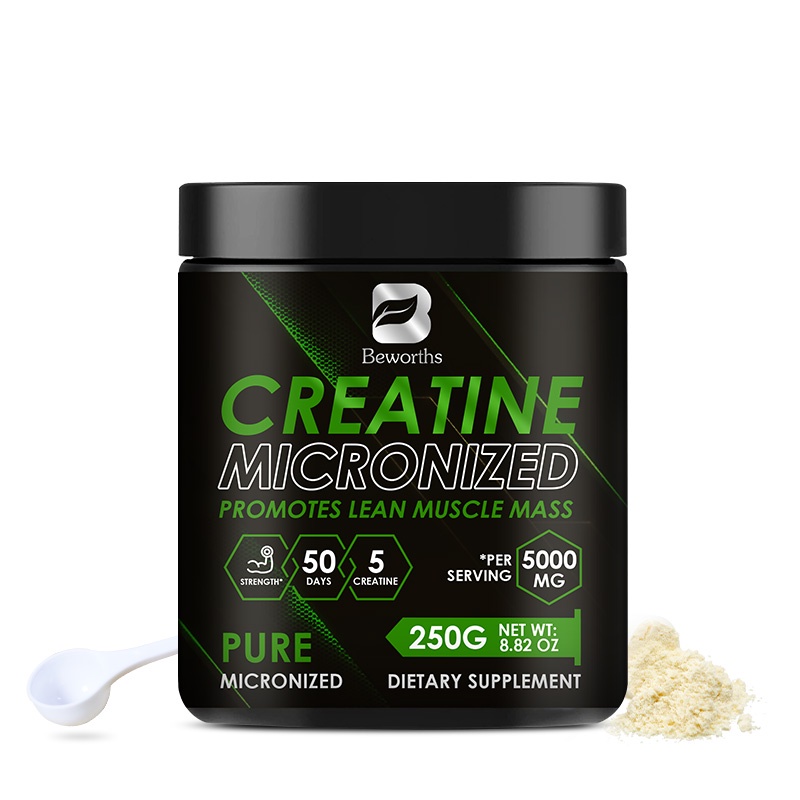 Beworths Creatine ผงโมโนไฮเดรต 5000 มก. สําหรับการออกกําลังกายขั้นต้น การสร้างกล้ามเนื้อ เซลลูล่าร์ การพัฒนาสมอง พลังงาน