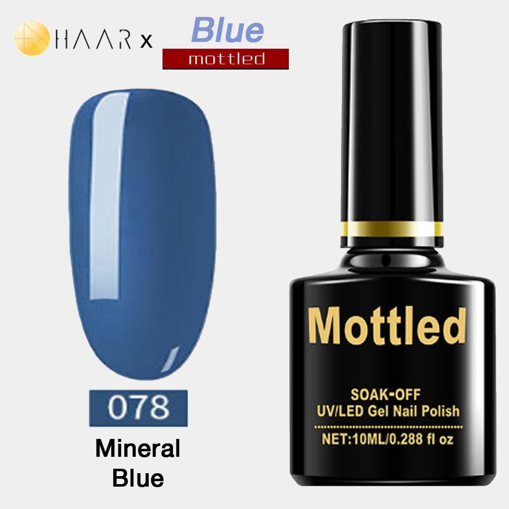 ยาทาเล็บ เจล Gel Nail Polish HAAR x Mottled Blue Tone โทน ฟ้า สี ฟ้า น้ำแร่ Mineral Blue จัดจำหน่ายโดย HAAR Distribut...