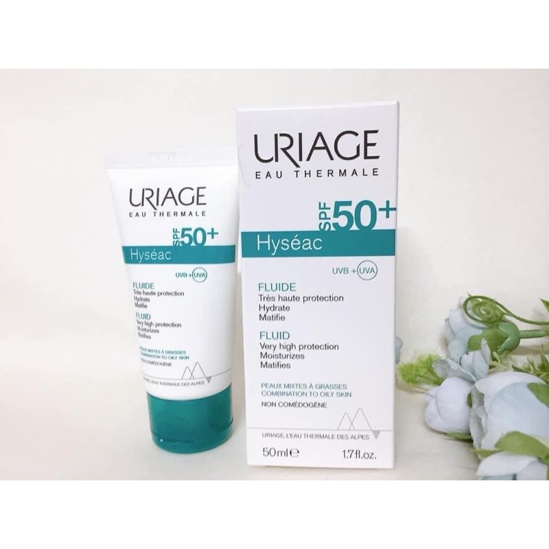 Uriage HYSEAC FLUIDE SPF 50 + 50ML ครีมกันแดดสําหรับผิวมัน