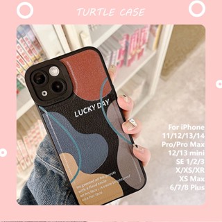 [พร้อมส่ง] ใหม่ เคสป้องกันโทรศัพท์มือถือหนัง ลายบล็อกสี สําหรับ Apple iPhone 14 13 12 11 PROMAX XS XR XSMAX SE2020 6 7 8PLUS MINI