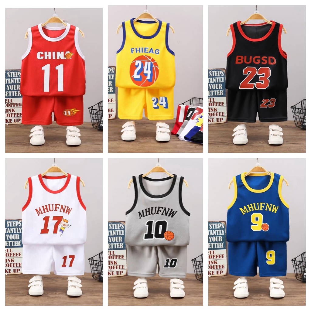 พร้อมส่ง แฟชั่น เสื้อกล้าม มาใหม่ ชุดบาสเด็ก ลาย 6 แบบ