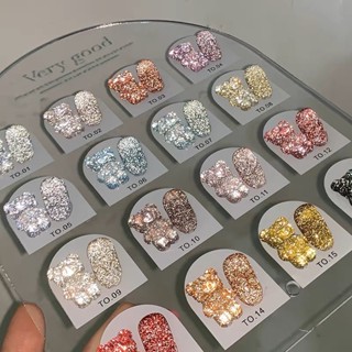 สีเจล กริตเตอร์ กากเพชร+แฟลช very good nail 16 สี ทาสวยแล้วมากเล็บดูดีสะอาดตา