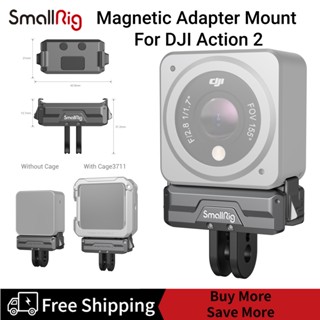 SmallRig Magnetic Adapter Mount for DJI Action 2 with Adapter Connection and 1/4” Thread for Tripod, Selfie, Vlogging, YouTube – 3662