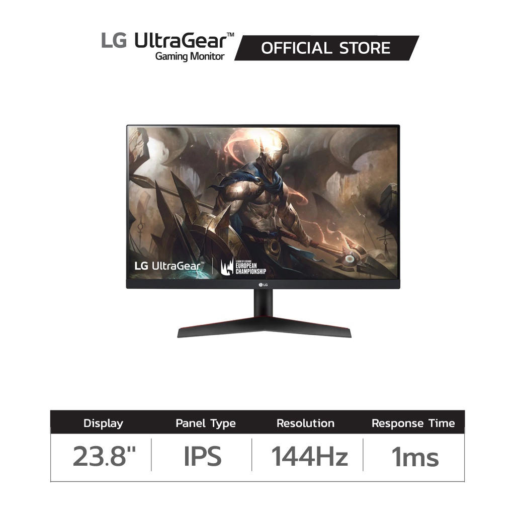 LG UltraGear™ Gaming Monitor | 24GN60R-B | 24" FHD | IPS | 1ms | 144Hz | พร้อม FreeSync (จอคอมพิวเตอร์)