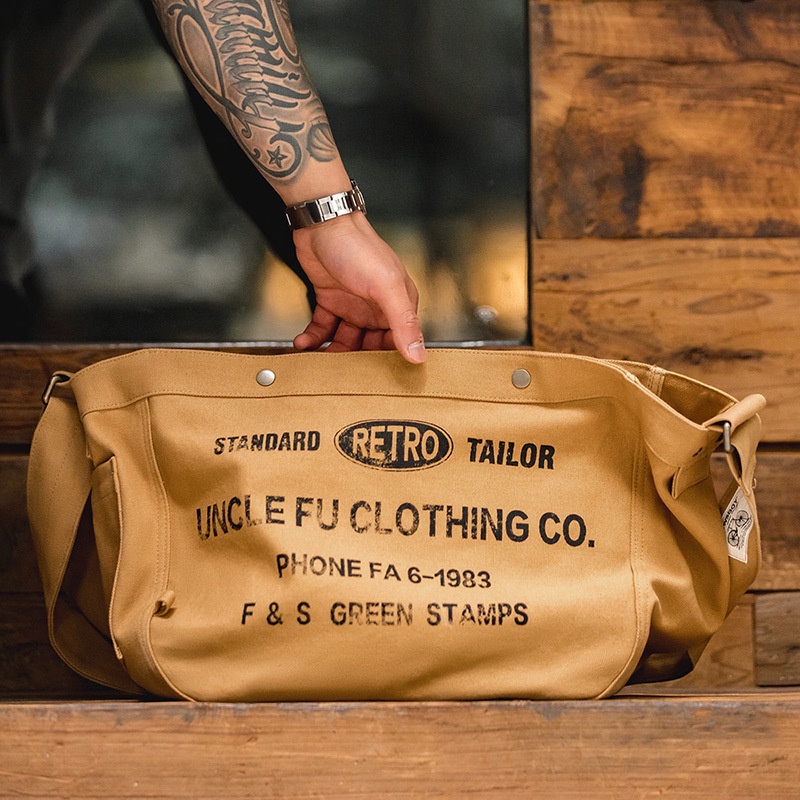 Maden กระเป๋าผ้าแคนวาส ทรงโท้ท ขนาดใหญ่ จุของได้เยอะ ลายตัวอักษร สไตล์อเมริกัน โมเดิร์น สําหรับใส่คอมพิวเตอร์