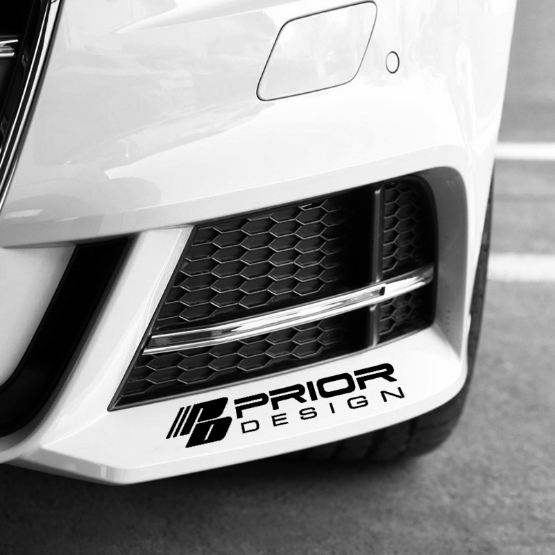 PD PRIOR DESIGN สติกเกอร์กันชนรถยนต์สะท้อนแสง Racing ไฟหน้าคิ้ว Decal หน้าต่างรถยนต์ไวนิลสติกเกอร์