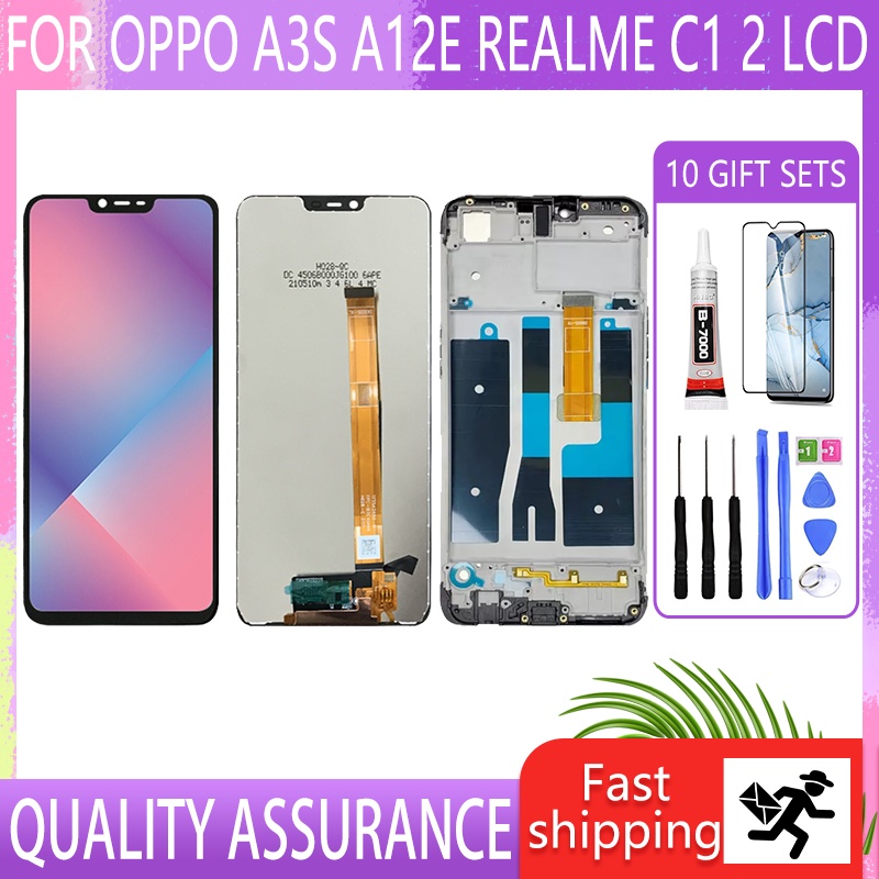 ของแท้ หน้าจอสัมผัส LCD 2 พร้อมกรอบ สําหรับ OPPO A3S CPH1803 A5 A12E C1 A1603