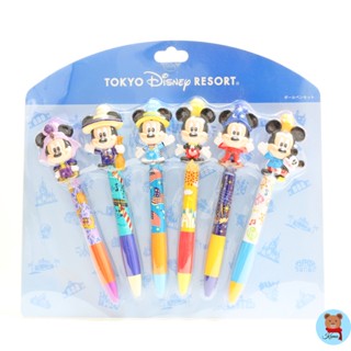 ✅พร้อมส่ง set 13 cute blue Tokyo Disney Resort Disney Mickey Mouse pen set 6pieces🇯🇵ปากกา มิกกี้เมาส์ ดิสนี่ย์