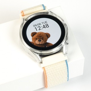 สาย + เคส สําหรับ Samsung Galaxy watch 4 40 มม. 44 มม. นาฬิกา 5 40 มม. 44 มม. ฮาร์ดพีซี เคส Nyloon Loop Smart Watchband สร้อยข้อมือ