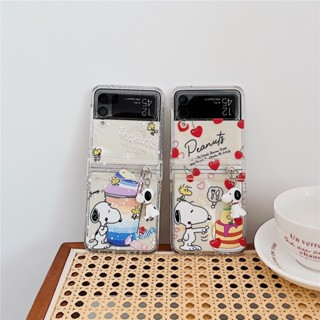 เคสโทรศัพท์มือถือแบบแข็ง กันกระแทก ลายการ์ตูนสนูปปี้ สําหรับ Samsung Galaxy Z Flip 4 Z Flip 3 5G