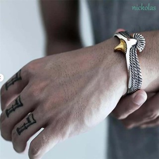 Nickolas สร้อยข้อมือโซ่ สีทอง สีเงิน สไตล์เรโทร ของขวัญ สําหรับผู้ชาย และผู้หญิง