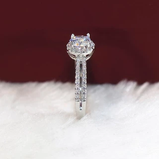 เงินสเตอร์ลิง 925 อารมณ์รอบ Cubic Zirconia งานแต่งงานแหวนผู้หญิงประณีตหญิงนิ้วมืออุปกรณ์เสริม Party เครื่องประดับ Drop Shipping