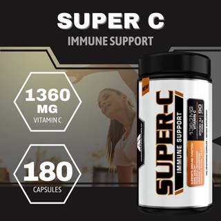 วิตามินซี ดี ซิงค์ สำหรับนักกีฬา American Metabolix Vitamin C, Super-C Immune Support 180 Capsules