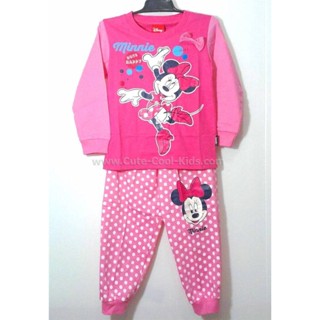 L-PJG-020 ชุดนอนเด็กการ์ตูน สีชมพู ลายMinnie Size-130/10 (6-7Y)