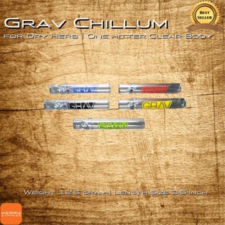 Grav Chillum 3.5 Inch for Dry Herb | One hitter Clear Body