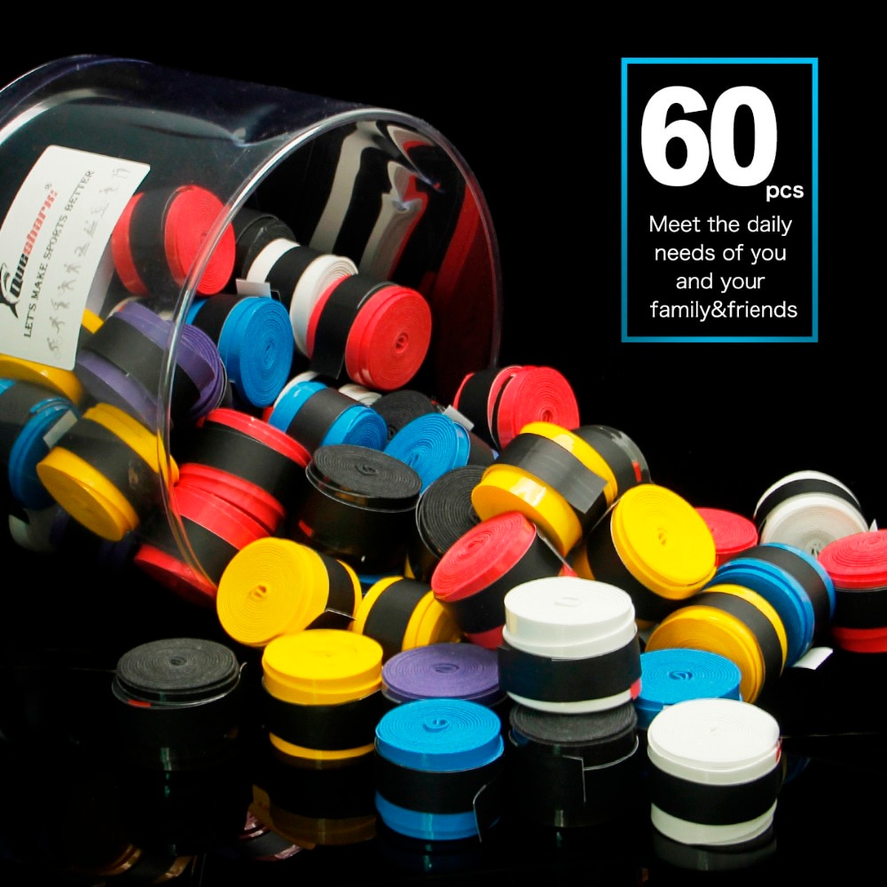 QUESHARK เทปพันด้ามจับไม้แบดมินตัน ไม้เทนนิส กันลื่น กันเหงื่อ 60 ชิ้น BB383